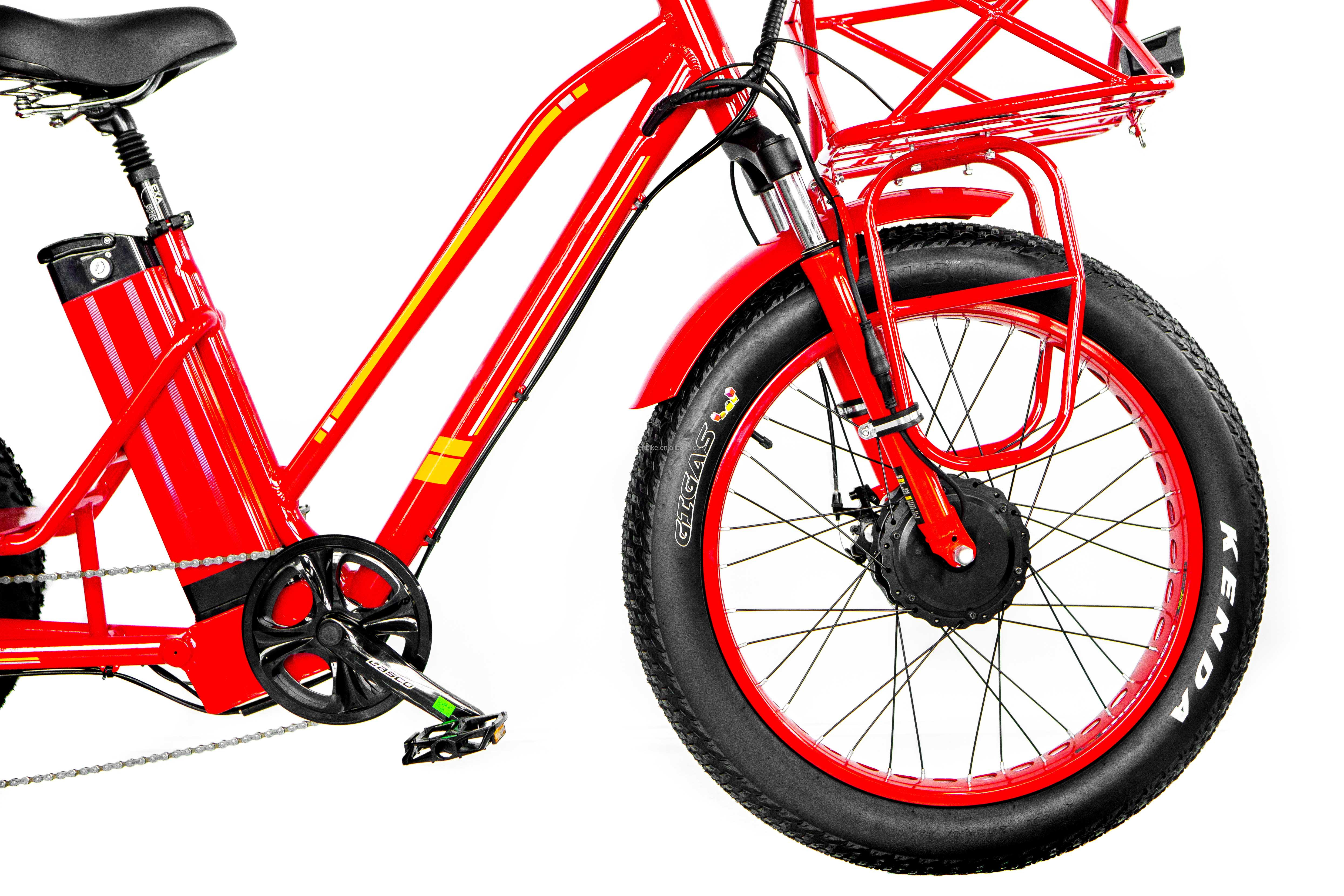 Front Hub Motor 750W 21AH Lithium Electric Tricycle for 2 People 24" Snow Tire 40KM/H