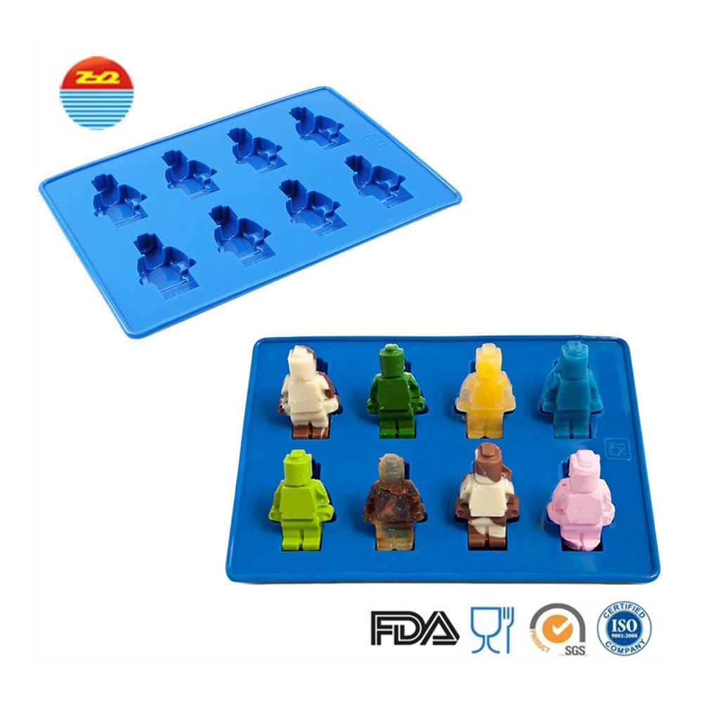 Wholesale best selling chocolate Lego brick and robot custom silicone ice cube tray ice cream mold for sculpture