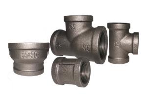 China Black NPT Malleable Cast Iron Pipe Fittings / Reducing Socket 90 Degree wholesale