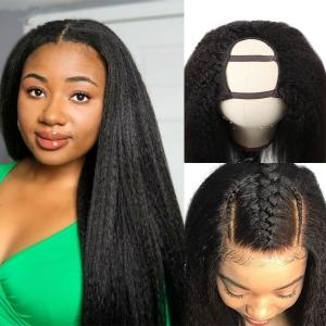 China 8A Full Hair Wigs Yaki Straight U Part Glueless Human Hair Kinky wholesale