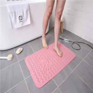 China Rectangle Sweet Pink No Fade PVC Bath Mat Lightweight wholesale