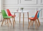 Nordic Plastic Wooden Dining Chairs Seat Yellow Tulip Dining Chairs