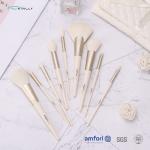 9pcs White Natural Hair Makeup Brush With Cosmetic Bag