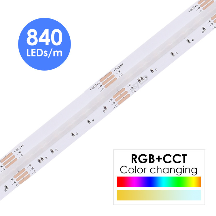 Wifi COB Led Strip Lights 12mm DC24V 840RGB CCT LED Tape Light