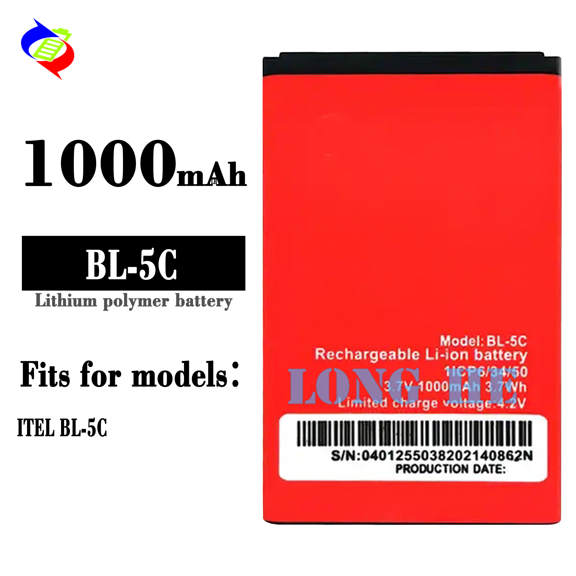 BL-5C 1000mAh Battery with Dual IC Protection and Advanced Lithium Polymer Technology
