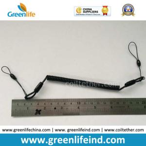 China Plastic Black Slim Coiled Lanyard Pen Tether Stop Lost Cable wholesale