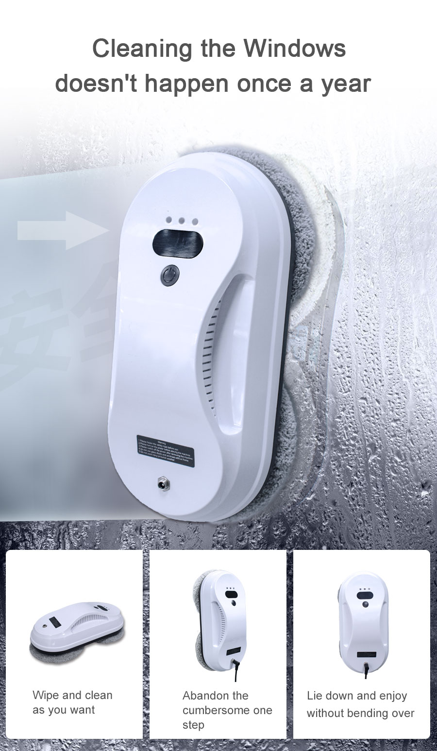Smooth Cleaning Window Cleaner Robot 80w 65dB Automatic Window Cleaner