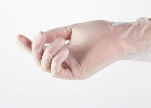 China Food Safe Clear Medical Vinyl Gloves Thick Heavy Duty Resilience wholesale