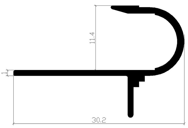F Shape Stair Nosing Tile Trim Anodize Matt Silver Step Edge Trim