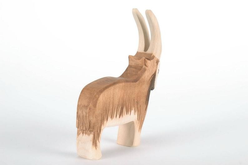 ISO9001 Handmade Wooden Animals Fawn Toy With Private Logo