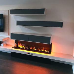 China 2800mm 110 Inch Water Steam Fireplace CE Mist 3D Steam Technology Different Levels wholesale