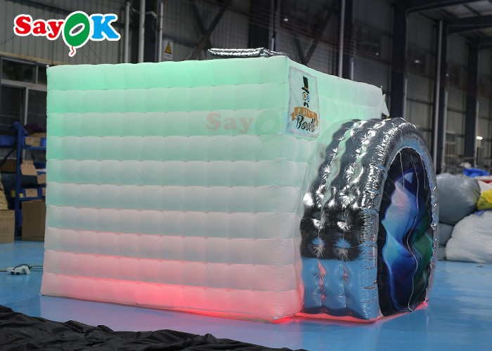 210D Oxford Cloth White Inflatable Photo Booth 7*7*4mH Custom Color