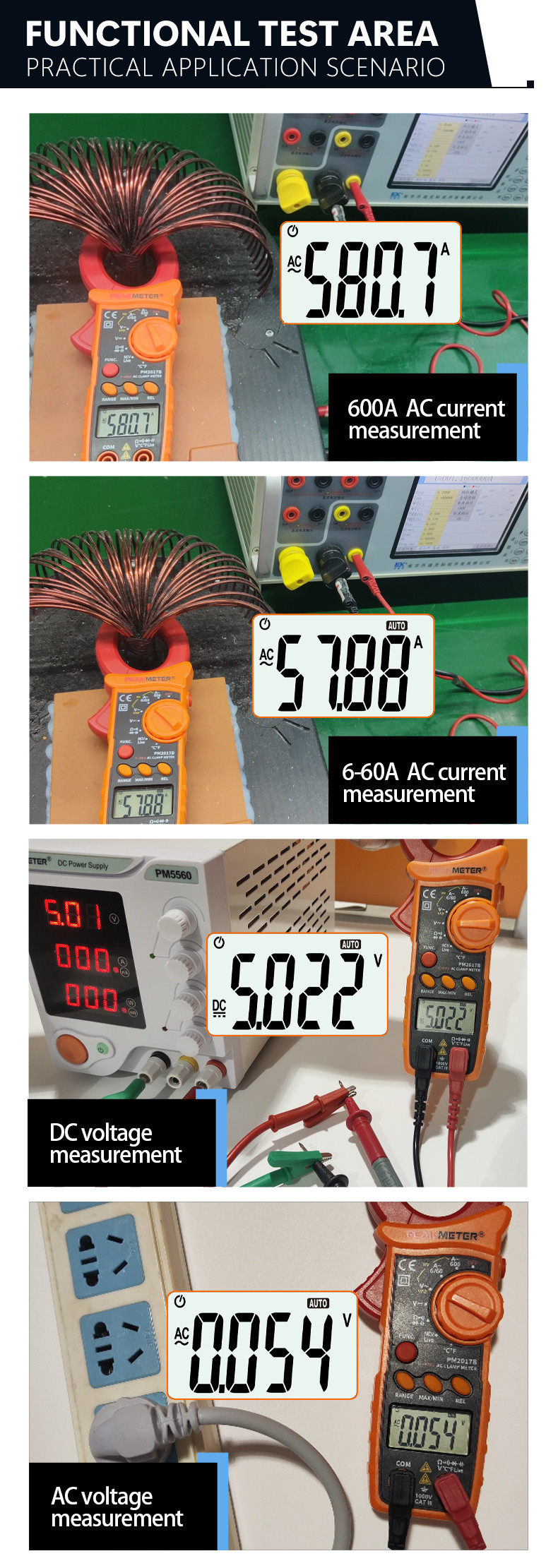 Advanced Digital AC Clamp Meters With NCV Non-Contact Voltage Detaction And Ture RMS