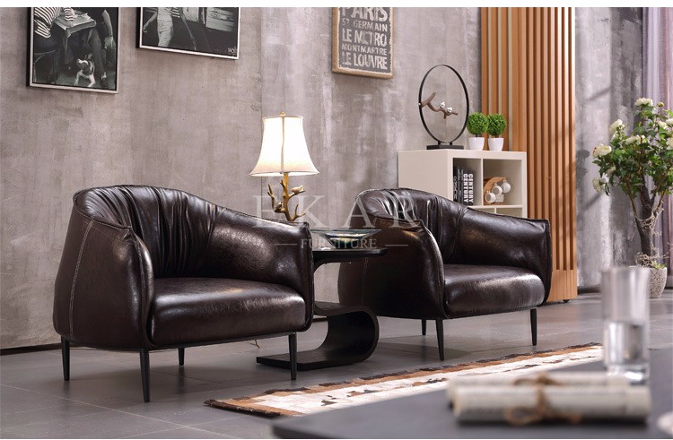 Upholstered Arm Stainless Steel Leg Leather Modern Leisure Chair ZZ-ZKB003