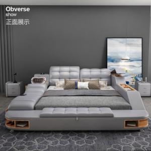 China Leather Luxury Bedroom Sets Tufted Upholstered Bed Modern Design wholesale