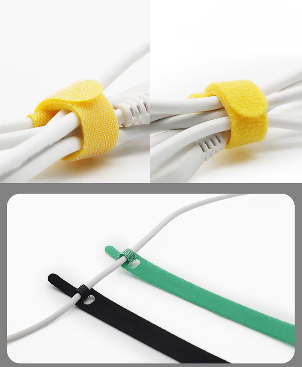 500mm Nylon Straight Hook And Loop Cable Ties T Shaped 20mm