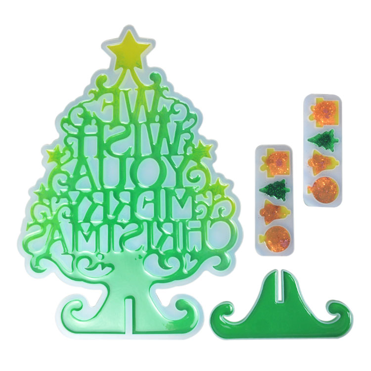 DIY 3D Christmas Tree Silicone Mold Festival Decoration For Jewelry Making