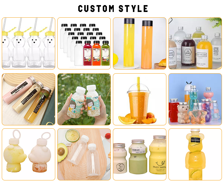 Wholesale Food Grade 100ml Square Transparent PET Plastic bottles