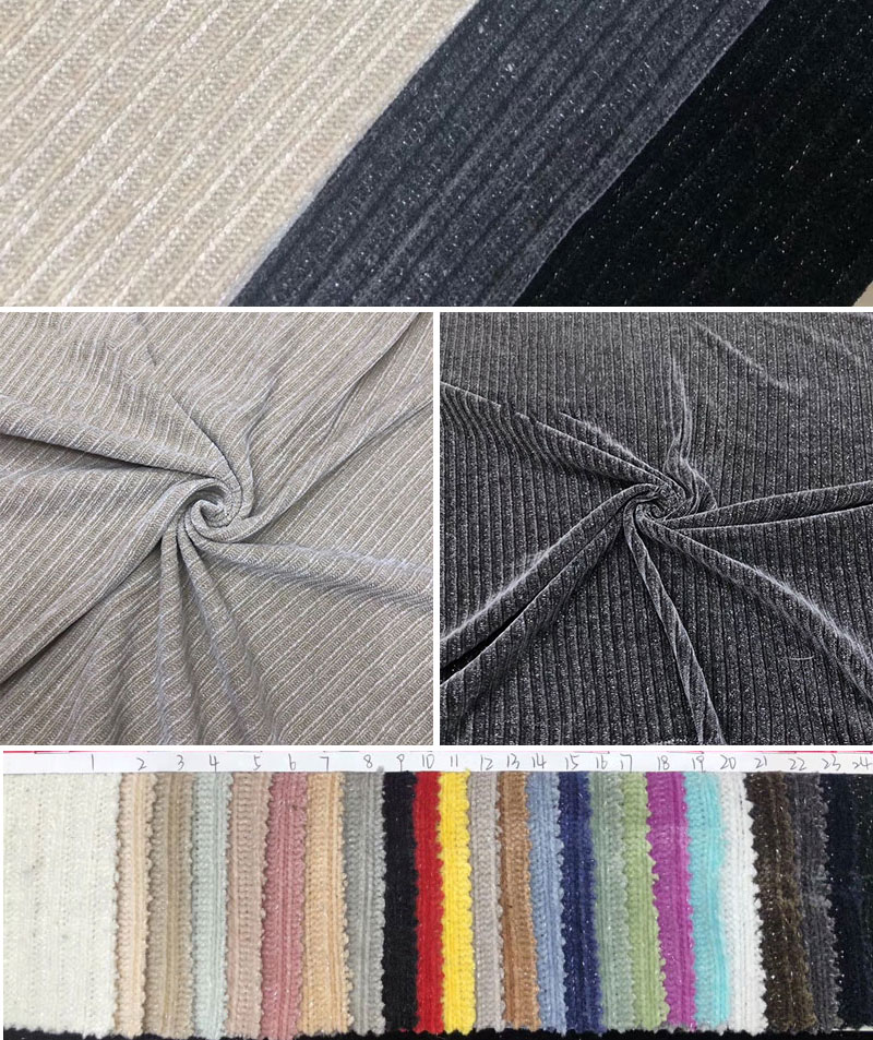 240gsm Sparkling Plush Spandex Velvet Velour Fabric Stripe Jacquard Bronzing