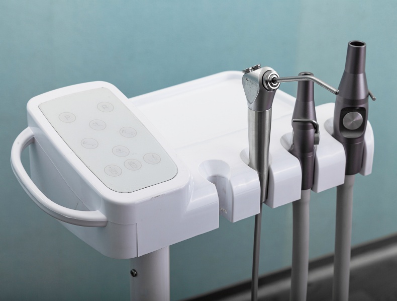 Economic Design Pu Leather Dental Chair Unit With Down Mounted Operation Tray