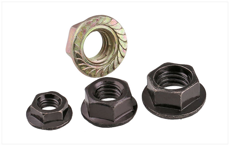 Class 8 Zinc Plated Steel Hexagon Nuts With Flange DIN6923 Flange Lock Nuts