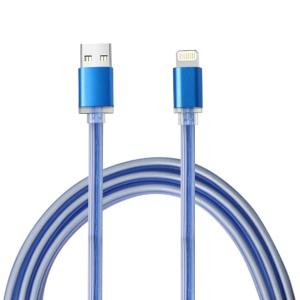 Stylish Blue USB Cable with Transparent Cable Body 1m Length