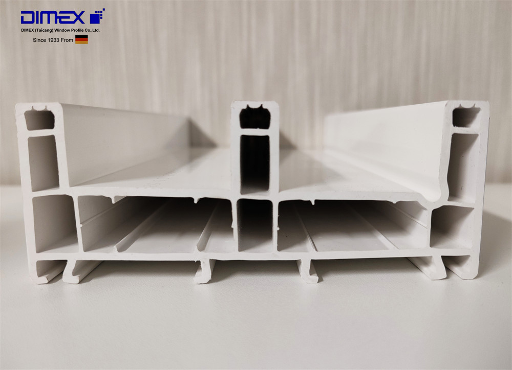 88mm Sliding Door Window White UPVC Profiles Profiles For DIMEX Edelweiss Series