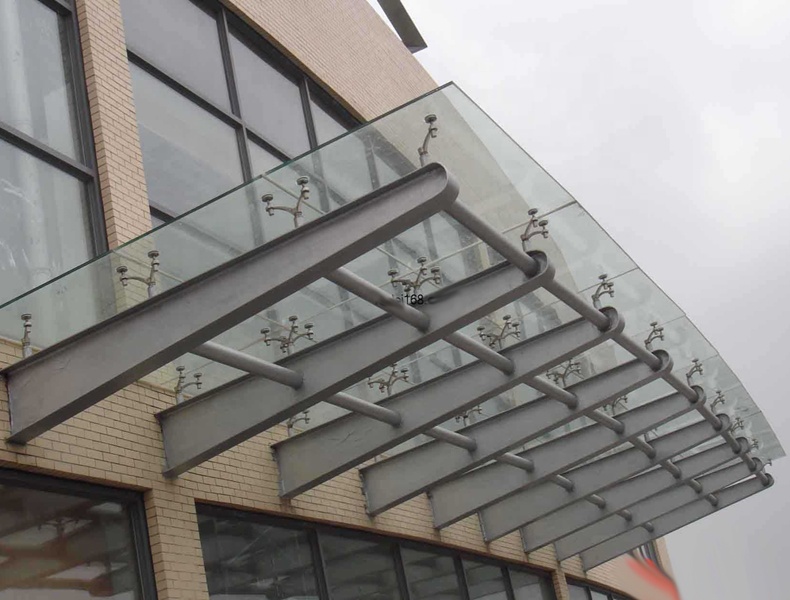 Hotel Balcony Railing Tempered Laminated Glass Frameless Balustrade Thickness 3mm-12mm