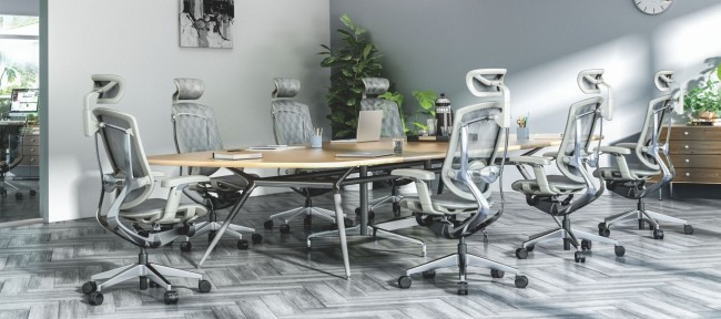 Marrit Red Swivel Chairs with Aluminum High Quality Ergonomic Office Chair