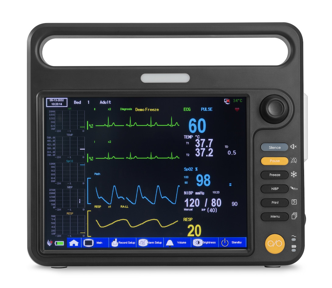 Vital Signs ICU Cardiac Monitor , Patient Monitoring Equipment With 12.1 Inch Screen