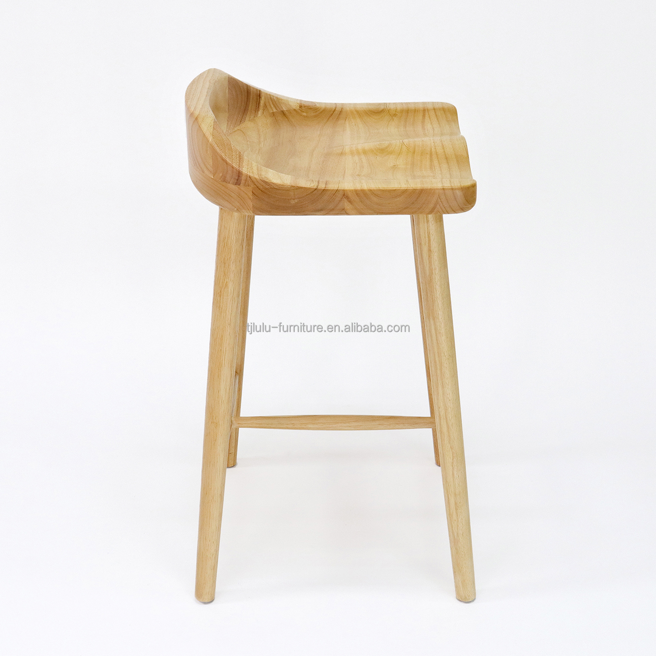 Rubber Wood Frame Antique Solid Wooden Bar Chair Stools for Bar Table in Mail Packing and Material