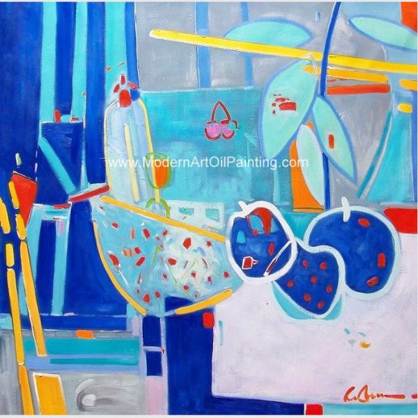 Abstract Still Life Oil Painting , Contemporary Fruit Oil Painting For Home