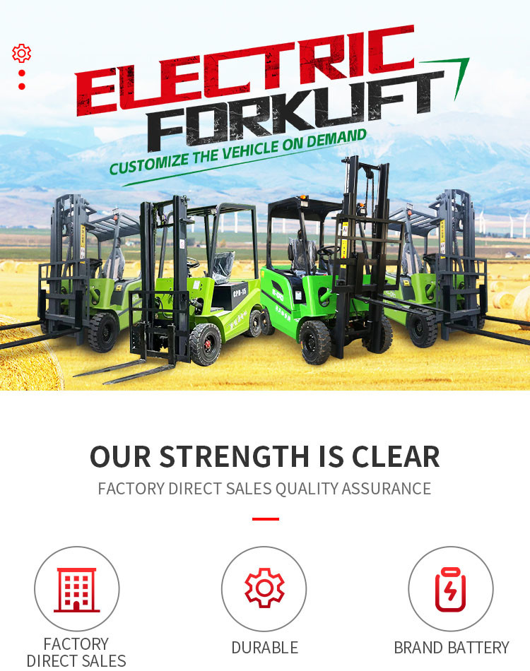 60V 4x4 Powered Forklift Fork-lift Truck 2.5T Full Electric Pallet Stacker Forklift