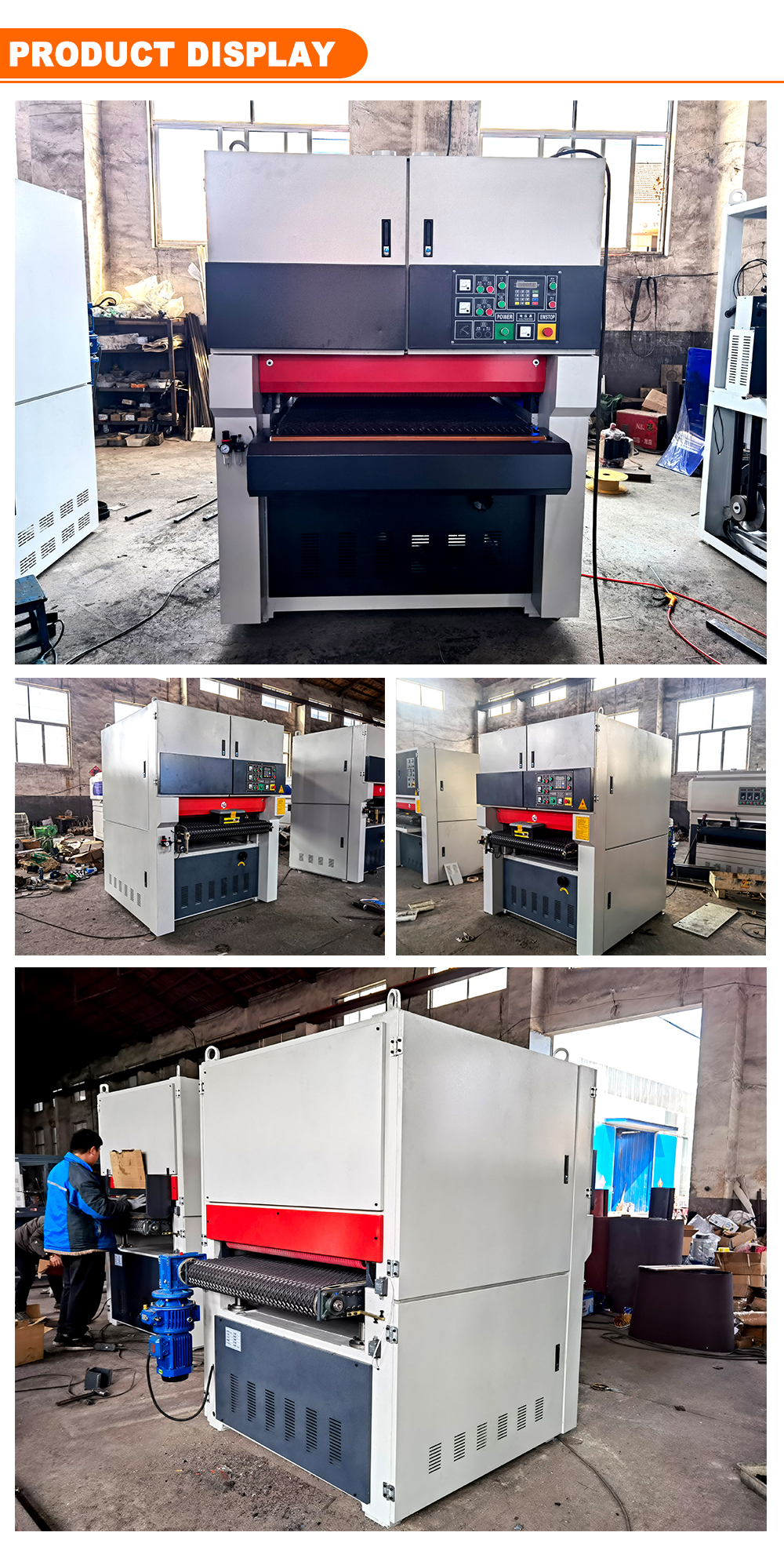 3500 KG R-RP1000 Precise Calibrating Wide Belt Grinding Sander Sanding Machine for Plywood Solid wood Floor