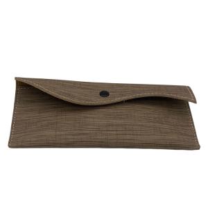 China Pvc 182x86mm Handmade Leather Glasses Case Portable Holder Embossing Logo wholesale