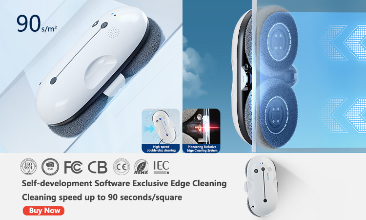 Custom Intelligent Window Cleaning Robot Vacuum Sweeper Machine with 3 mins/m2 Speed