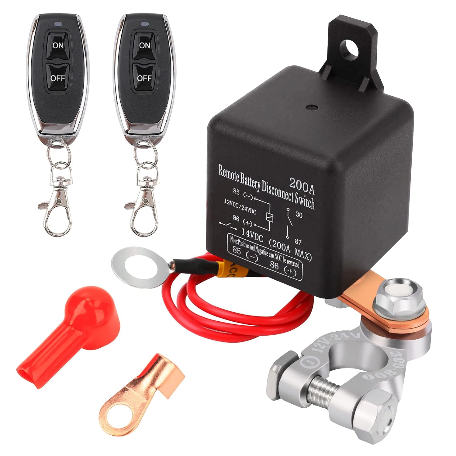 200A Remote Battery Disconnect Switch For Car 12V Battery Kill Switch Anti-Theft Prevent Battery Drain Isolator Truck / RV