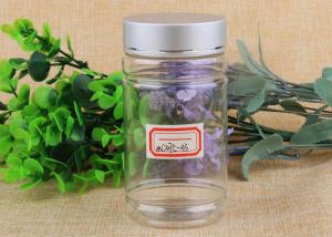 China Transparent PET Plastic Cosmetic Jar Container with Aluminum / Plasitc Cap wholesale
