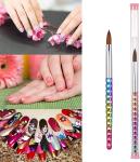 100% Kolinsky Rainbow Acrylic Nail Art Brush Styling Tool #8 10 12 14 16 18 20