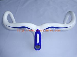 China HB-NT13 Full Carbon White+Blue Road Bike/Bicycle Handlebar with integrated Stem wholesale