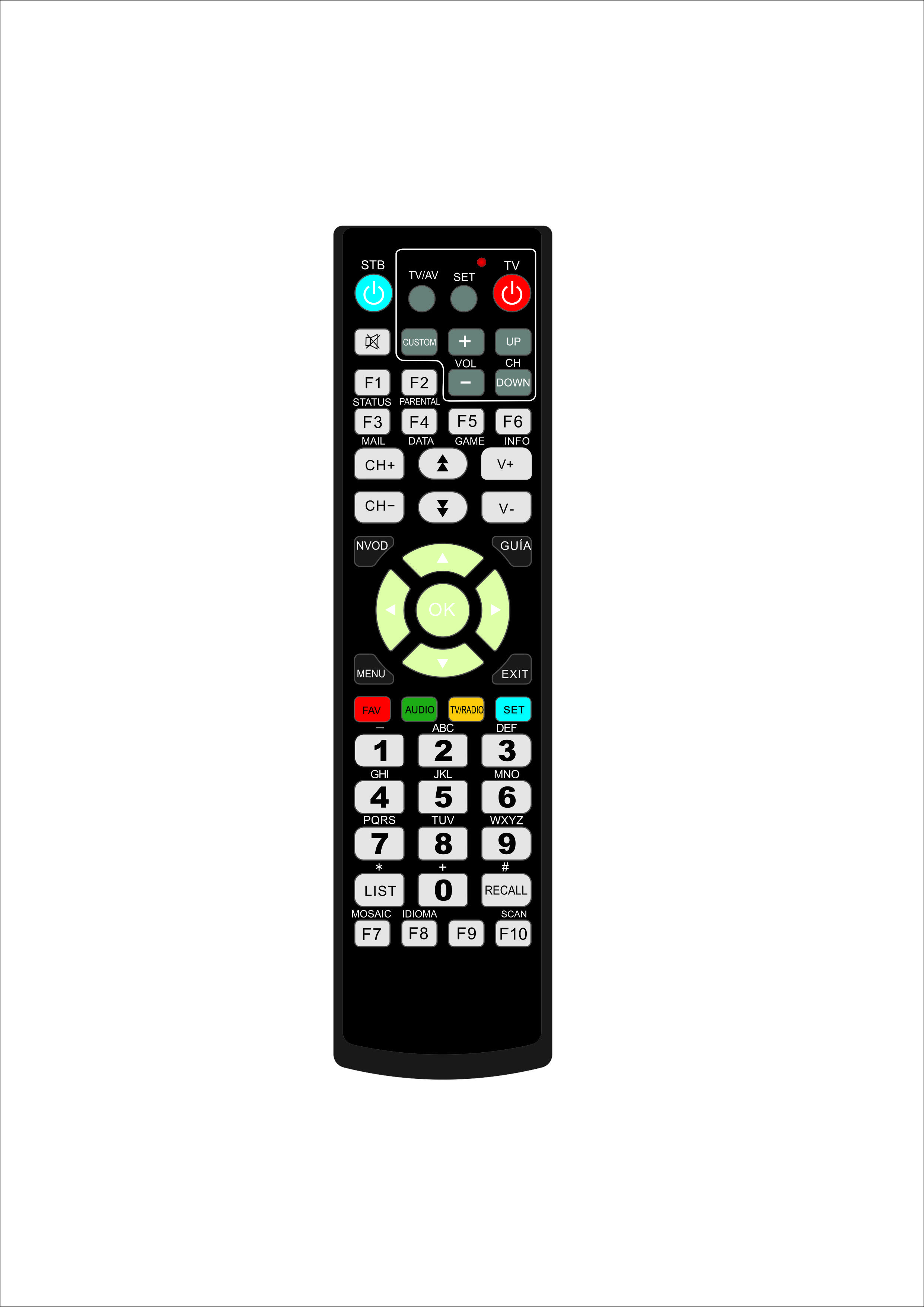 Compact Design IR Remote Control For TV Strong Anti Interference Multi - Frequency