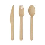 160mm wooden knife fork spoon set paper includes napkin wooden disposable