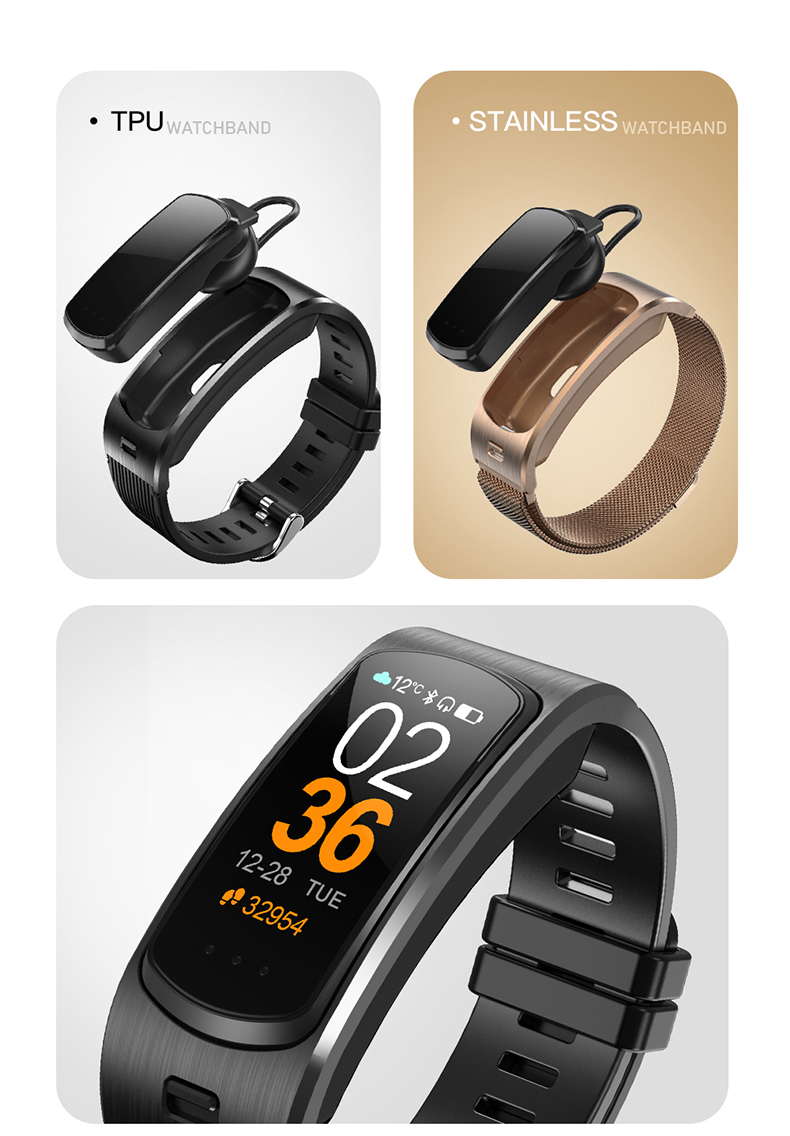0.96inch Heart Rate Monitor Smart Watch Waterproof Ip67 Answer Call Sleep Tracker 90MAH