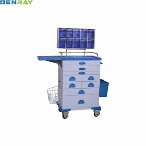 China 610 X 410 X 970mm Steel Anesthesia Trolley Stainless Steel Top Rails wholesale