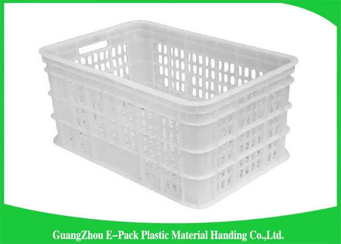 Mesh Vegetablestacking Storage Boxes , Large Big Plastic Packing Crates Collapsible