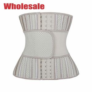 China Nude Single Belt Latex Sport Waist Trainer 25 Steel Boned Corset wholesale
