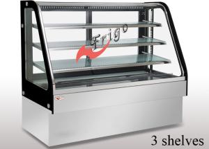 China Curved Cold Bakery Food Display Showcase Orchid Cake Showcase Tempered Glass wholesale