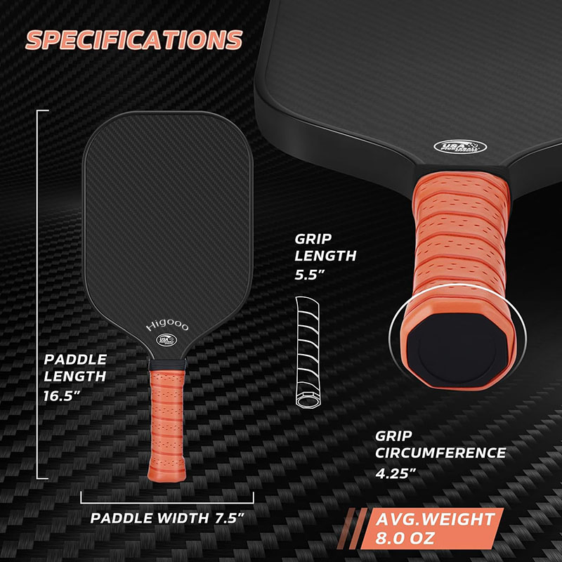 3k Frosted Surface Carbon Fiber Pickleball Paddle OEM ODM For Outdoor Sports Fitness
