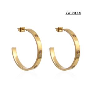 China LOVE Stainless Steel Gold Earrings wholesale