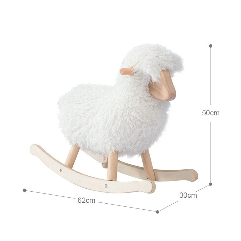 0-24 Months Solid Wood Rocking Horse for Unisex Toddler Playtime Activities